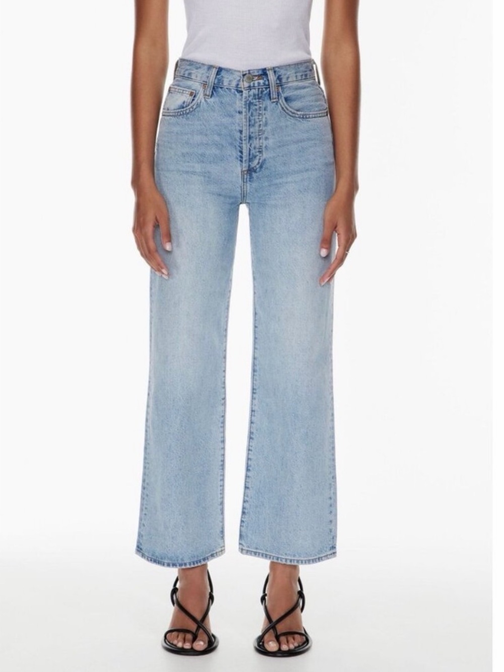 ARITZIA DENIM FORUM The Farrah High Rise Wide Leg 28L Light Wash Jeans Womens 24